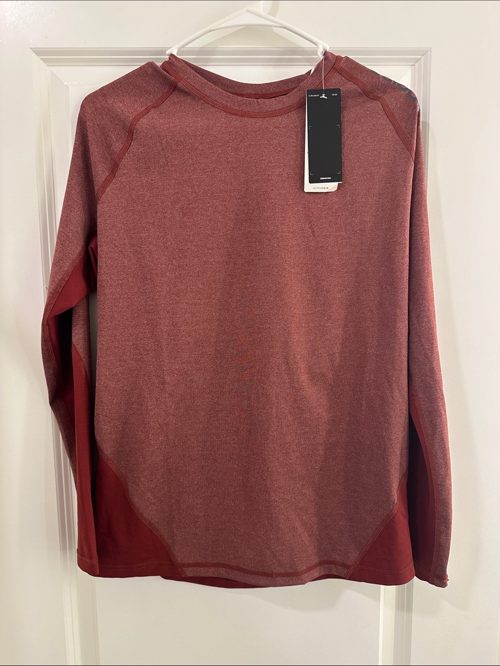 adidas Men's Long-Sleeve Athletic Top - Burgundy Red